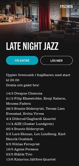 Katarina Jältfors Quartet- Fasching Late night jazz